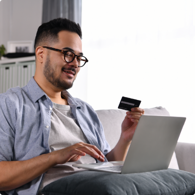 First Digital Tips and Facts man holding a credit card